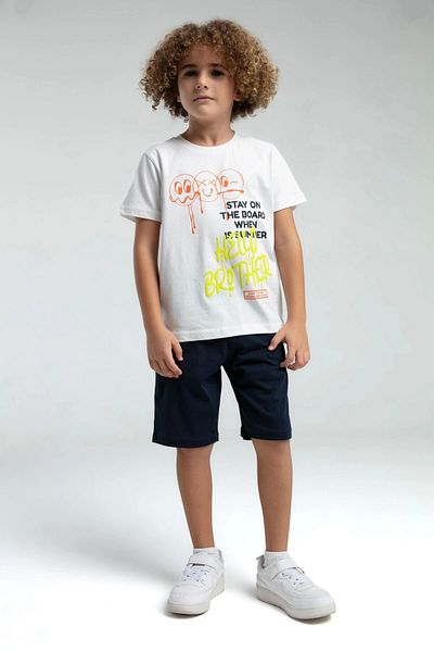 U.S. Polo Assn. Boy's Bermuda Suit - White