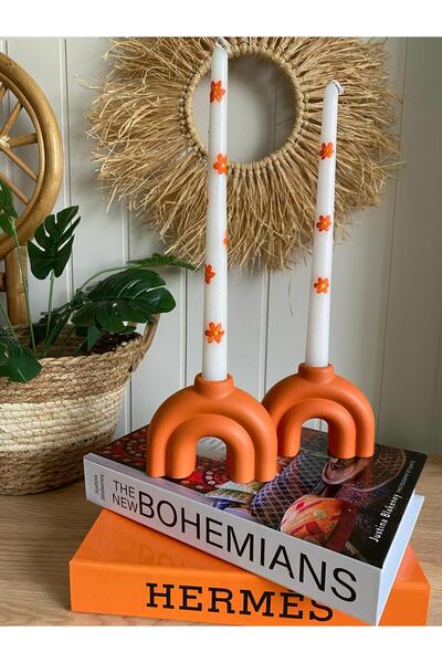 Porselian Gökkuşağı Renkli Beton Şamdan Mumluk 9x11 cm – Modern ve Dekoratif ...