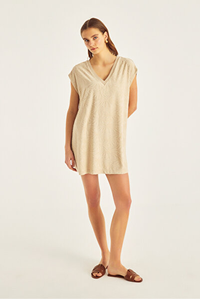 Naramaxx Havlu Kumaş Desenli Plaj Elbise