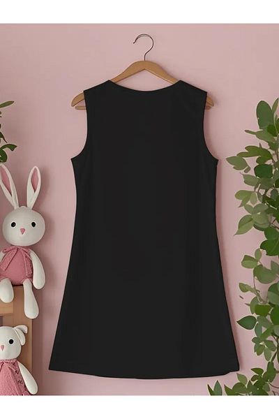 NoVibe Girl's Sleeveless Kuromi Printed Short Dress