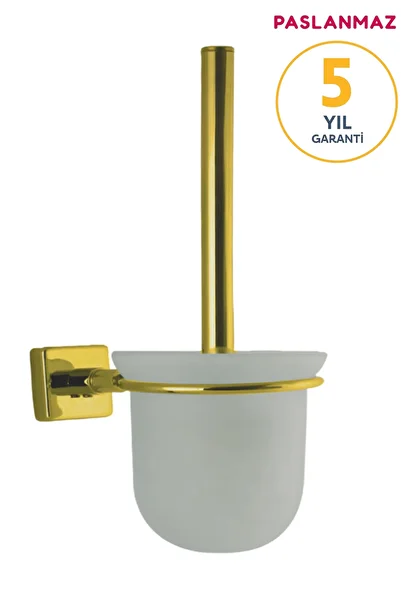 BanyomHome Stainless Brass Aksu Mounted Toilet Brush Toilet Bowl Brush Gold Gold