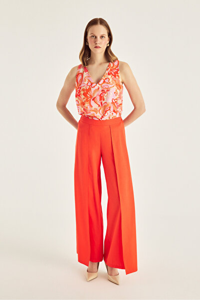 Naramaxx Yırtmaç Detaylı Mercan Pantolon