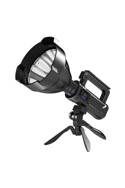rut&cari Professional LED Flashlight – 4 Modes, With Tripod, Battery Indicator, Powerbank Function