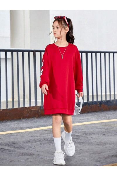 NoVibe Kids Brooklyn Printed Girl's Sweatshirt Dress / Tunic