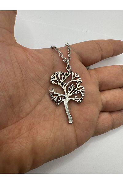 Herşey Nota Unisex Necklace with Tree of Life Figure – 60 cm Chain, Zincam Plated Spiritual and Meaningful Design