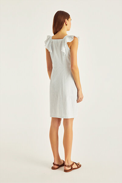 Naramaxx Fırfırlı Diz Boy Çzigili Elbise