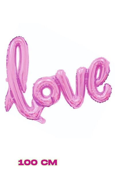 Baloncu Dede Love Pink Written Helium Balloon Balloon for Lover and Special Day