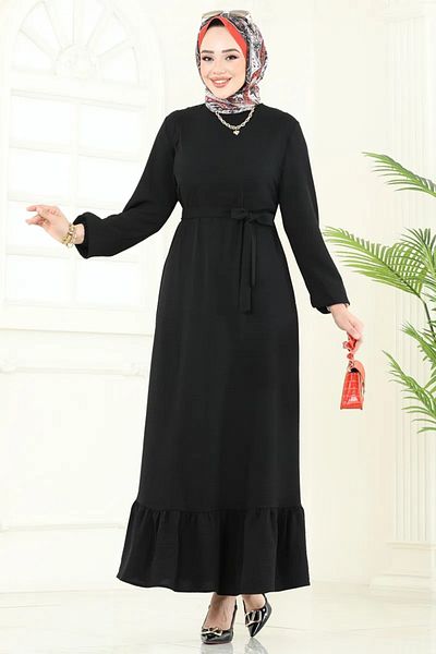 Butik Tuğbam Frilly Hijab Dress with Skirt