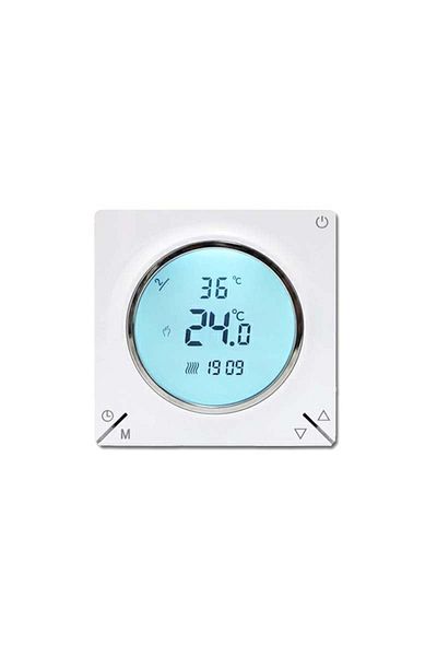 TECHSTAR Termostat inteligent TH-12w, wireless, 16a, 3500w, Google Home, Alexa, Tuya, senzor de podea, alb