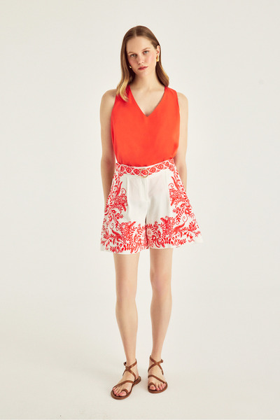 Naramaxx Keten Karışımlı Pano Desen Şort