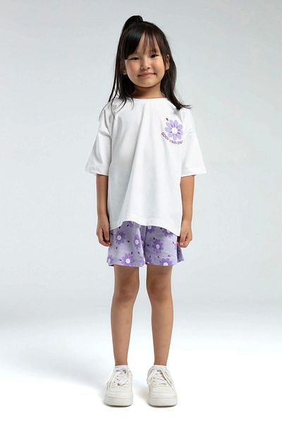 Rolypoly Girl's Shorts Set - White