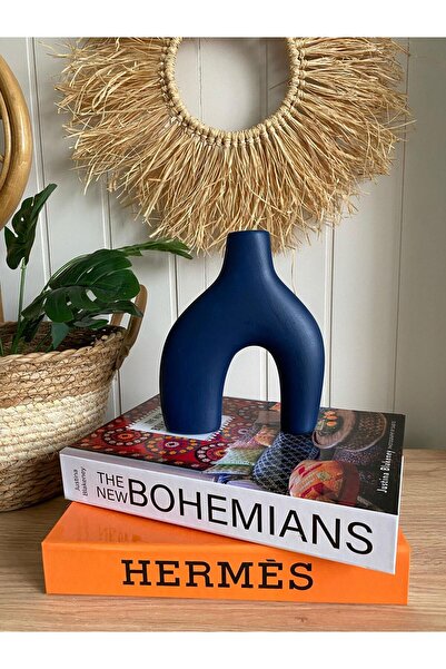 Porselian Βάζο Bohemian με 2 πόδια, Διακοσμητικό βάζο γύψου 18,5x15