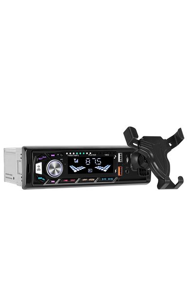MaxTech Car cassette player mp3 player with removable phone holder, Bluetooth, USB, SD Card, Auxiliary, FM Radio