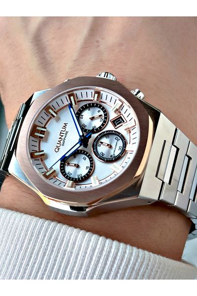 Quantum Function 10 Atm Waterproof Silver-Copper Sapphire Glass Color Men Wristwatch 1121S.530Mr