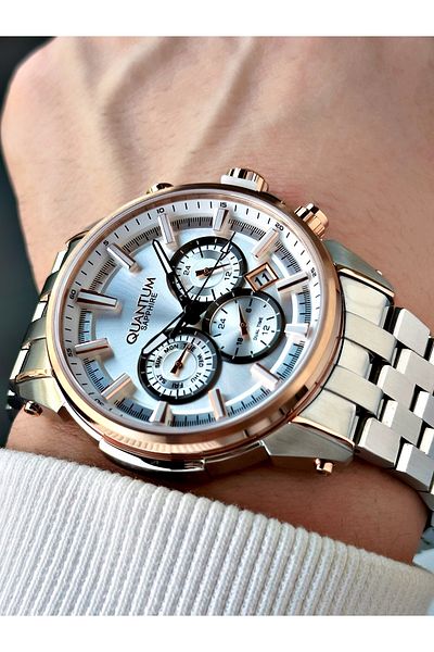 Quantum Silver Color Sapphire Glass Color Men's Wristwatch with Function 24 Months Guarantee 1176.530Mr