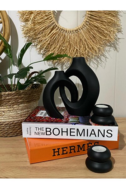 Porselian vază iepurel iubitor, set suport pentru lumânări