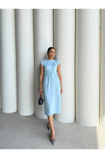 Friday Mood Rochie midi de bază cu detaliu de curea pentru damă