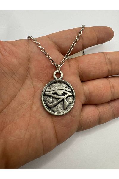 Herşey Nota Eye of Ra Locket Unisex Necklace – with 60 cm Chain, Ancient Egyptian Symbol