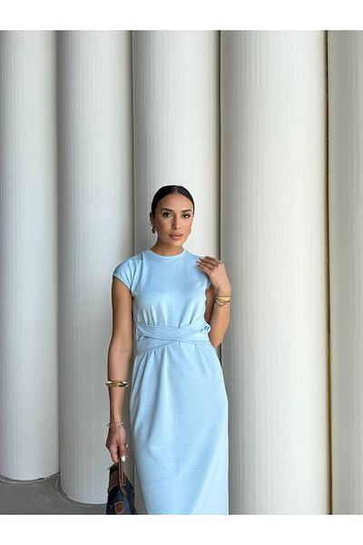 Friday Mood Rochie midi de bază cu detaliu de curea pentru damă
