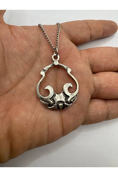 Herşey Nota Tribal Patterned Unisex Necklace – 60 cm Chain, Ethnic and Unconventional Design