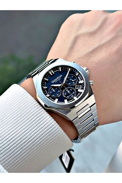 Quantum Function 10 Atm Waterproof Silver-Navy Sapphire Glass Color Men Wrist Watch 1121S.391Mr