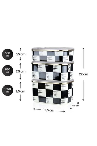 ACAR 247 Qualita King Enamel 3-Piece Rectangular Storage Container
