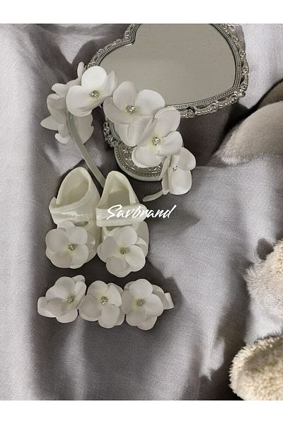 SavBrand Stylish Mother Baby Photo Shoot Set Adjustable Crown & Bandana & Booties