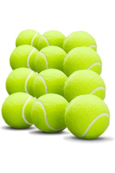 TrioStore Set de 12 Mingi Profesionale de Tenis de Camp pentru Caini, TrioStore®, Cauciuc/Polipropilena, 6.5