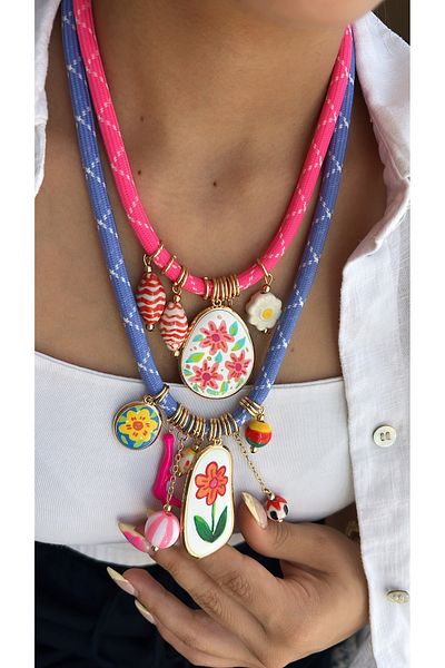Home Brand Model Double Necklace