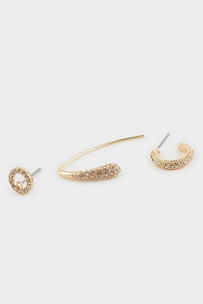 DeFacto Women's 3-Piece Gold Earrings F1354Axns