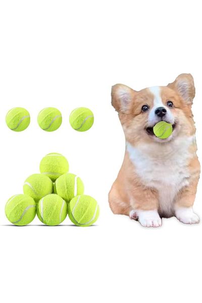 TrioStore Set de 9 Mingi Profesionale de Tenis de Camp pentru Caini, TrioStore®, Cauciuc/Polipropilena, 6.5 c