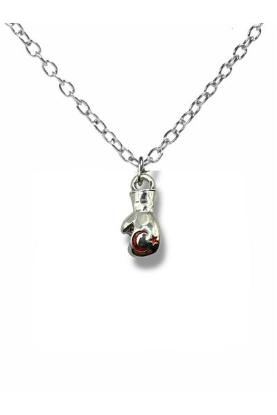 Herşey Nota Unisex Necklace with Boxing Glove Figure – 60 cm Chain, Power and Fighting Themed Sportsman Accessory