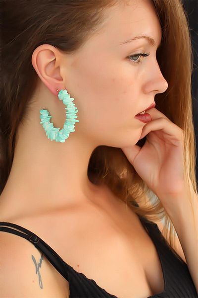SeyCey.co Blue Stone Dangle Earrings