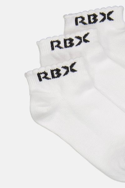 RBX Kids Girl 5 Pairs Brand Logo Ankle Socks, White