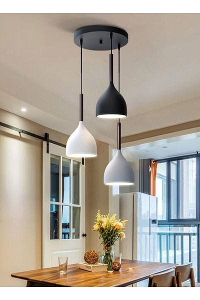 sharpdo Modern Home Style Three-Head LED Chandelier, Cold Light/Natural Light/Warm Light 3 Colors Adjustable