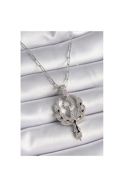 Skygo 316L Steel Silver Color Zircon Cubic Zirconia Phoenix Model Women's Necklace - Tj-Bko9527