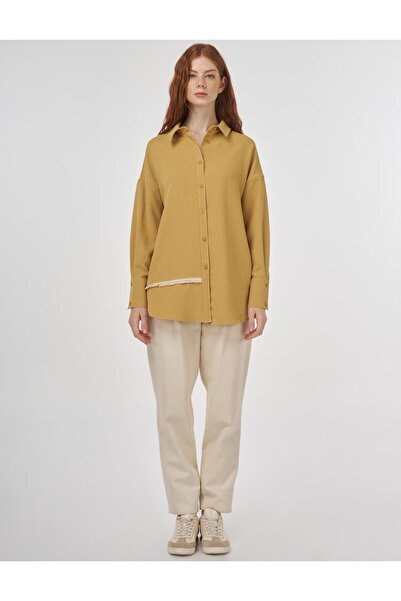 KYR Tifsitmeli Asymmetric Cut Tunic Mustard