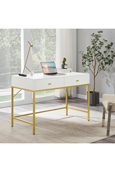 sharpdo Home Multifunctional Bedroom Dressing Table Storage Study Computer Desk with 2 Drawers Storage