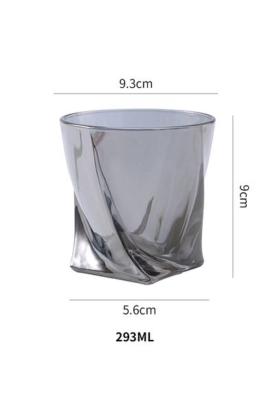 Gray 293 ML Six Pieces Light Luxury Household Nordic Glass High Color Water Cup Set