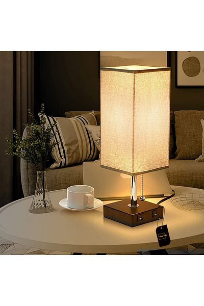 sharpdo USB charging cloth cover table lamp