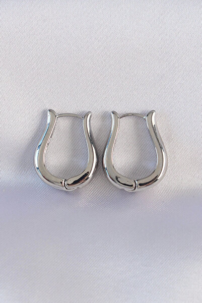 Belle Fusion أقراط BFS نحاسية فضية اللون على شكل وردة مجوفة