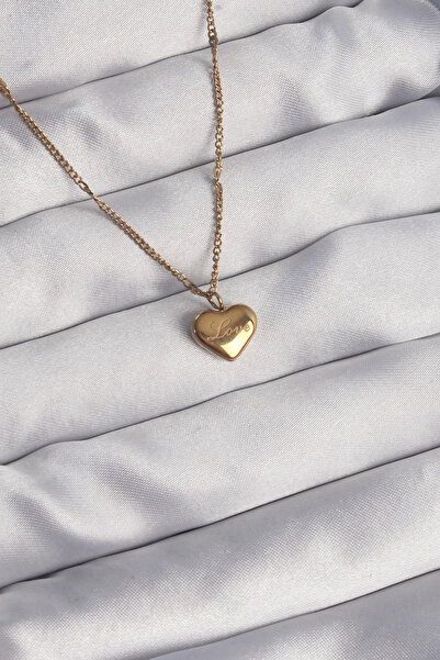Generic Brand ®   316L Steel Gold Color Heart Model Love Necklace