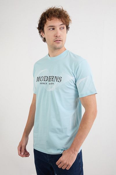 Fulla Moda Tricou cu decolteu cu imprimeu modern