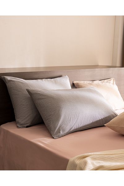 Madame Coco Odette 2-Piece 100% Cotton Ranforce Pillowcase - Gray