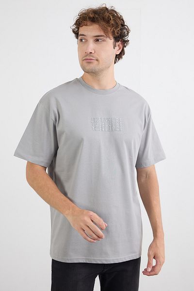 Fulla Moda Μπλουζάκι με ανάγλυφο σλόγκαν
