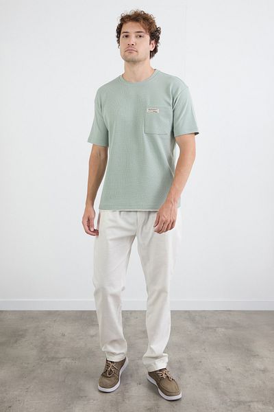 Fulla Moda Μπλουζάκι με τσέπη Crew Neck