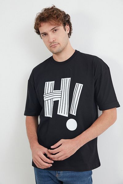 Fulla Moda Hi Printed Crew Neck T-Shirt