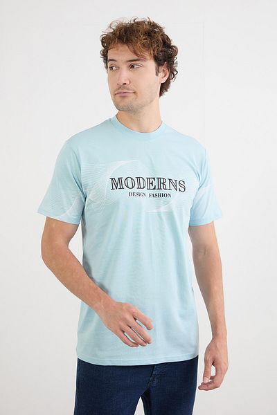 Fulla Moda Tricou cu decolteu cu imprimeu modern