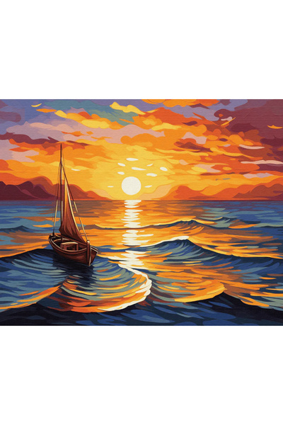 İZSA HOBİ Sayılarla Boyama Hobi Seti 40x50 Çerçeveli Numaralı Tuval Fırça Boy...