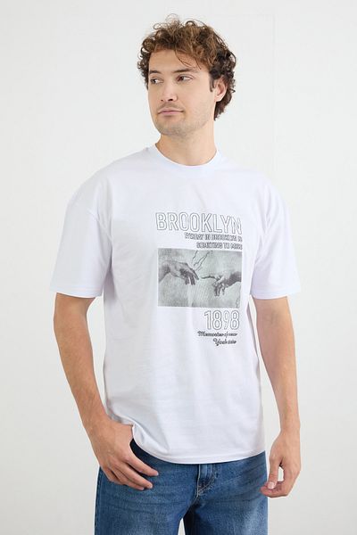 Fulla Moda Μπλουζάκι με στάμπα Brooklyn Summer Oversize